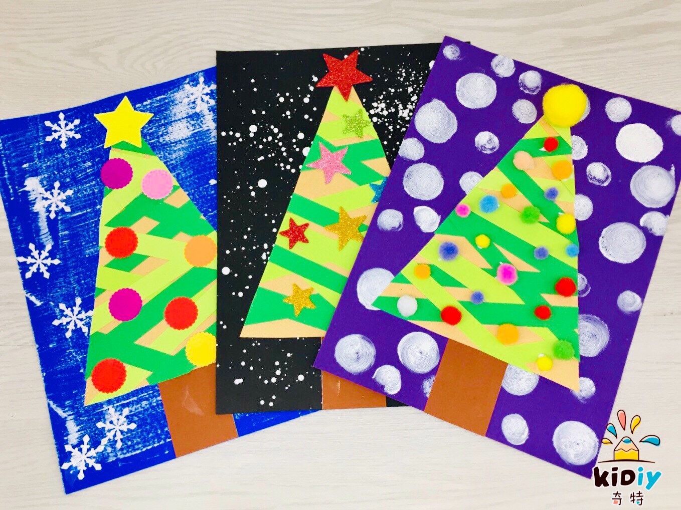 平面拼貼-耶誕樹拼貼